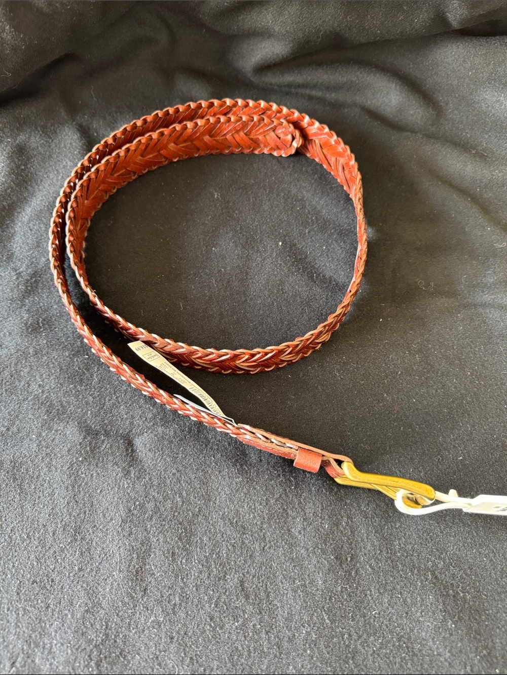 Target Brown Braided Leather Belt with Brass Buckle